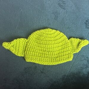 Yoda Lime Green Crochet Kids Hat with Ears